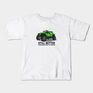 A Jeep Slogans Still Better thank being stuck in traffic! - Green Essential Kids T-Shirt